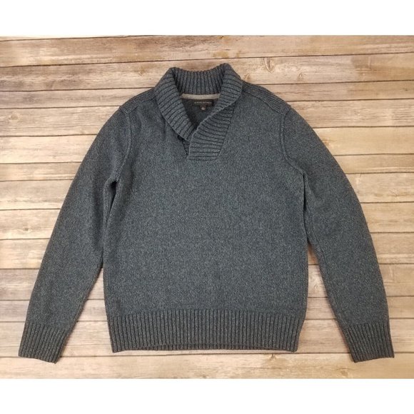 Banana Republic Other - Banana Republic Sweater Mens Size Medium Blue Cowl Neck Lambs Wool Blend Casual